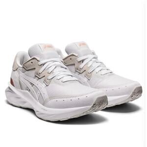 Asics Running Sneakers Shoes White Cream Faux Suede Monochrome Neutral Retro